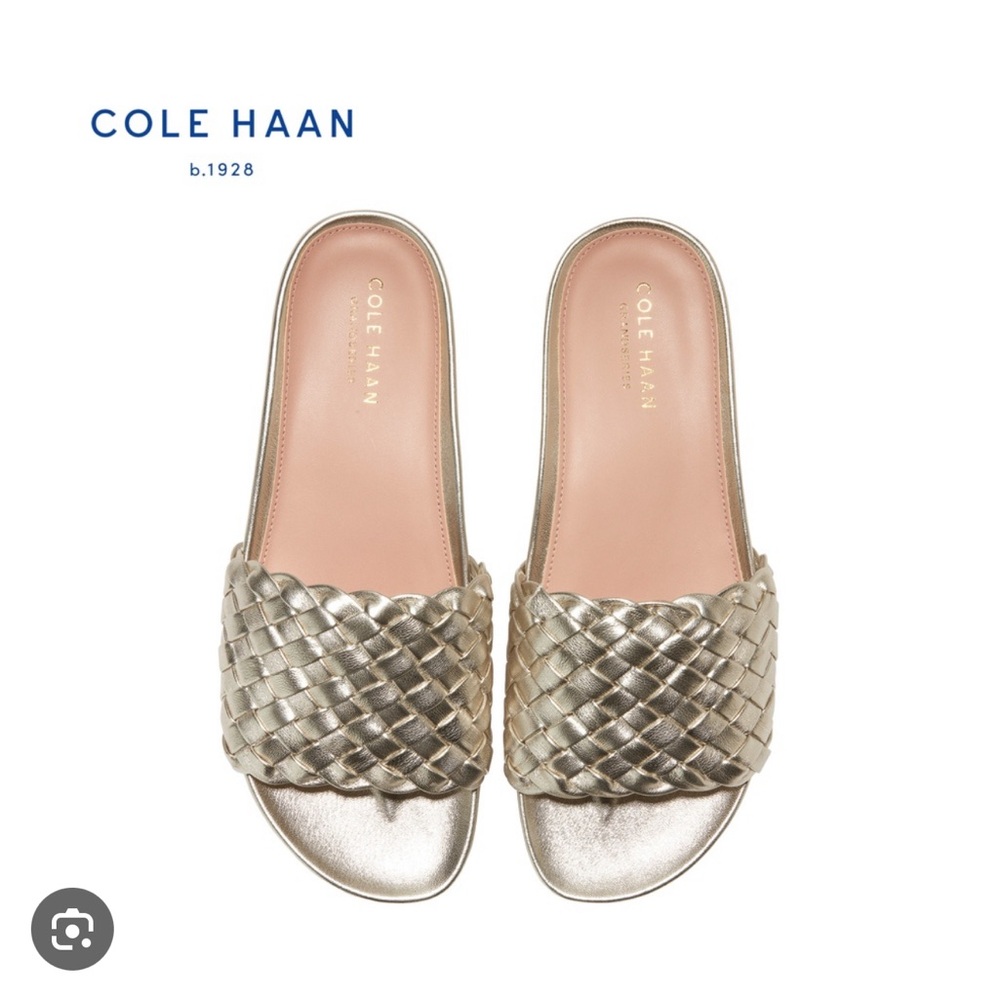 Cole Haan Gold Mojave Slide Sandal
